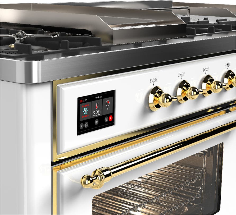 Ilve UM60FSNR3WHGLP White Brass Trim, Liquid Propane