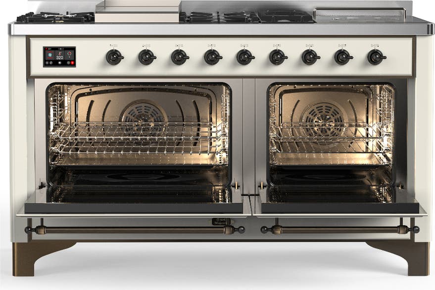 Ilve UM60FSQNR3AWBLP Antique White With Burnished Trim, Liquid Propane