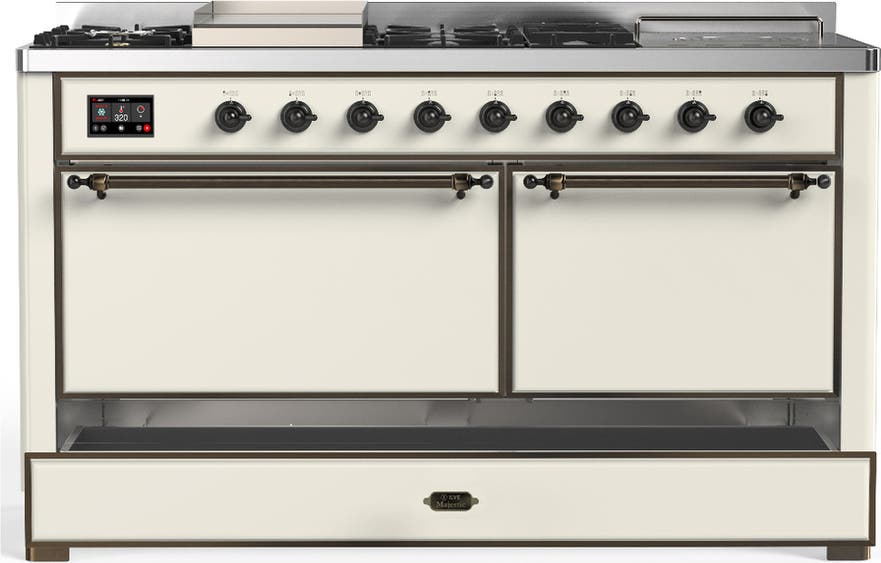 Ilve UM60FSQNR3AWBLP Antique White With Burnished Trim, Liquid Propane