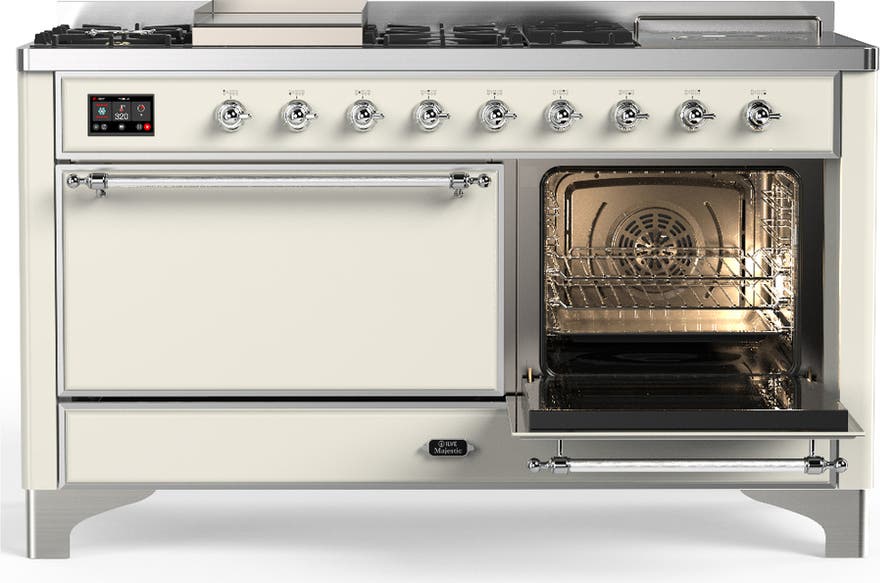 Ilve UM60FSQNR3AWC Antique White With Chrome Trim, Natural Gas