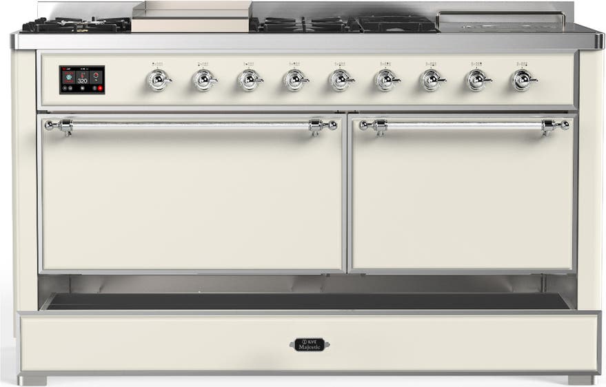 Ilve UM60FSQNR3AWC Antique White With Chrome Trim, Natural Gas