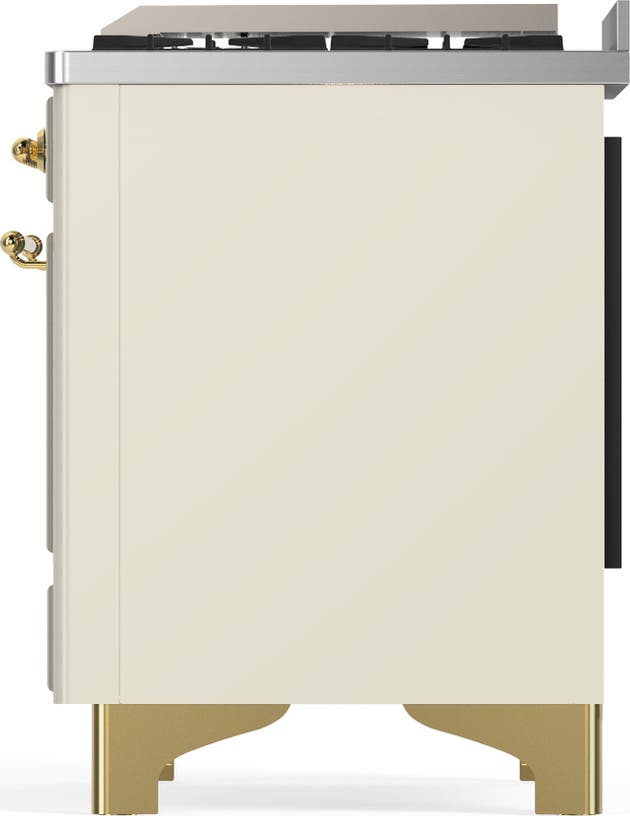 Ilve UM60FSQNR3AWGLP Antique White With Brass Trim, Liquid Propane