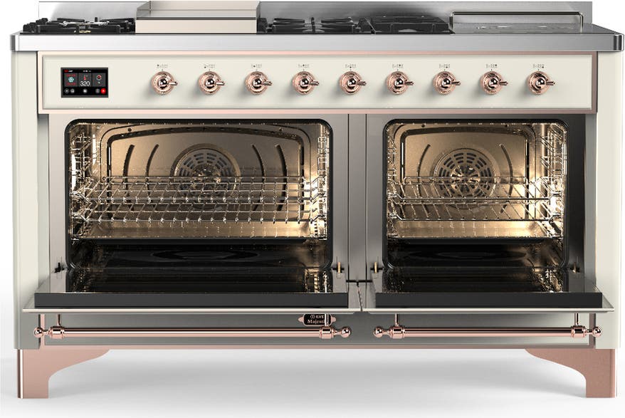 Ilve UM60FSQNR3AWPLP Antique White With Copper Trim, Liquid Propane