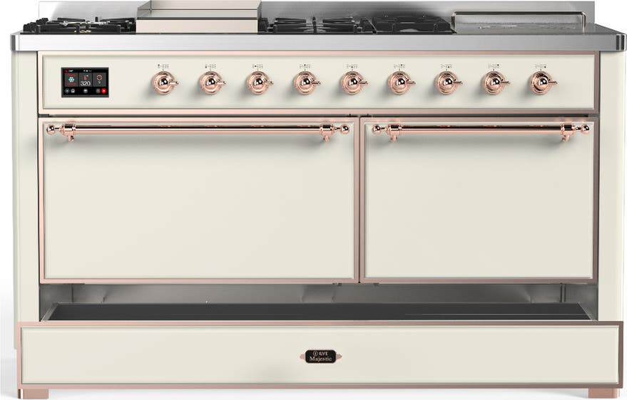 Ilve UM60FSQNR3AWPLP Antique White With Copper Trim, Liquid Propane