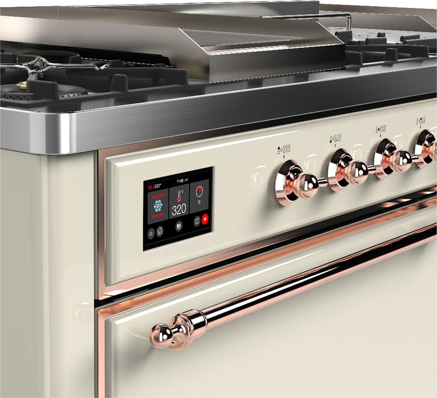 Ilve UM60FSQNR3AWPLP Antique White With Copper Trim, Liquid Propane