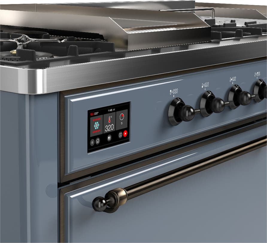 Ilve UM60FSQNR3BGB Blue Grey With Burnished Trim, Natural Gas