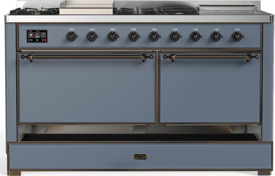 Ilve UM60FSQNR3BGBLP Blue Grey With Burnished Trim, Liquid Propane
