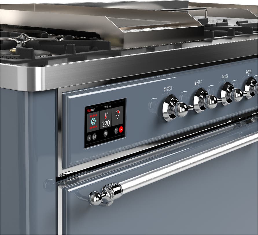 Ilve UM60FSQNR3BGC Blue Grey With Chrome Trim, Natural Gas