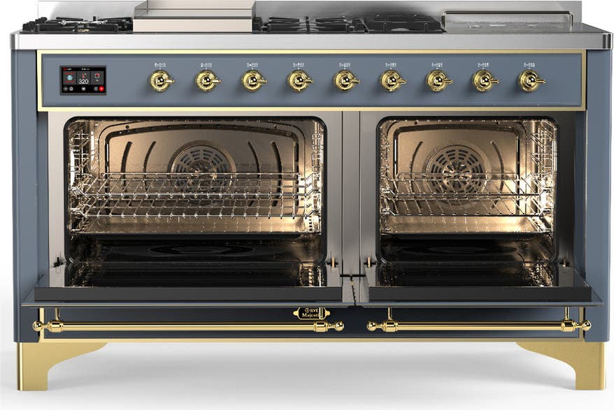 Ilve UM60FSQNR3BGG Blue Grey With Brass Trim, Natural Gas