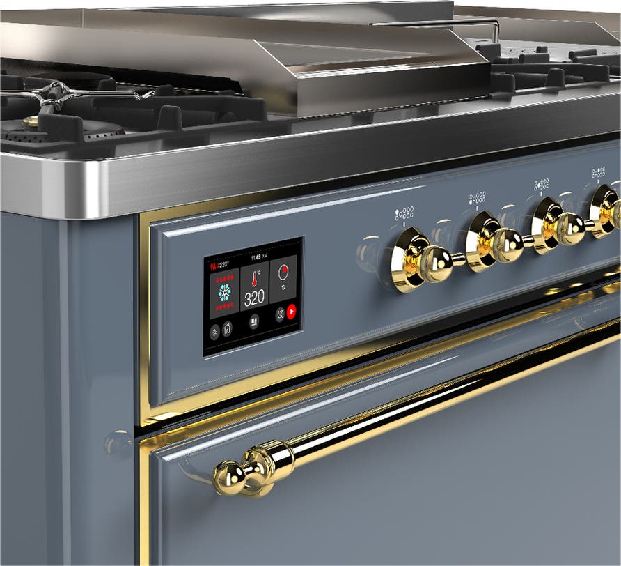 Ilve UM60FSQNR3BGG Blue Grey With Brass Trim, Natural Gas