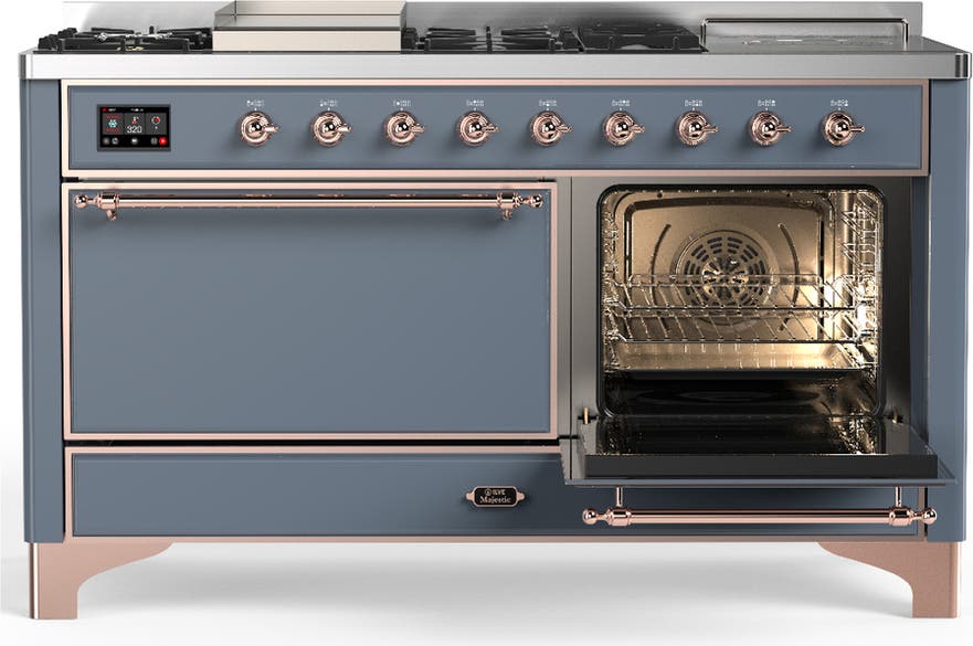 Ilve UM60FSQNR3BGPLP Blue Grey With Copper Trim, Liquid Propane