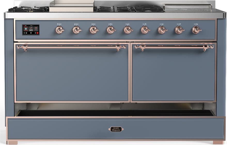 Ilve UM60FSQNR3BGPLP Blue Grey With Copper Trim, Liquid Propane