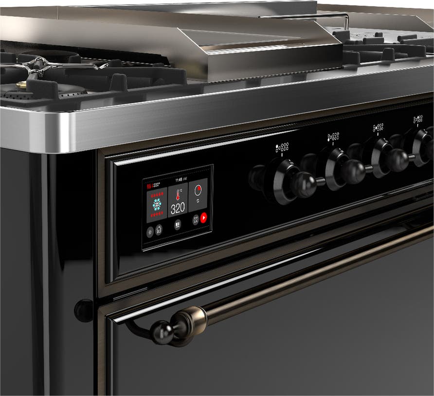 Ilve UM60FSQNR3BKB Glossy Black With Burnished Trim, Natural Gas
