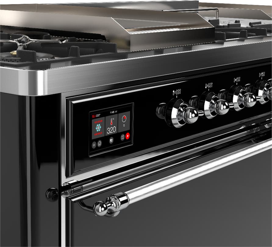 Ilve UM60FSQNR3BKC Glossy Black With Chrome Trim, Natural Gas