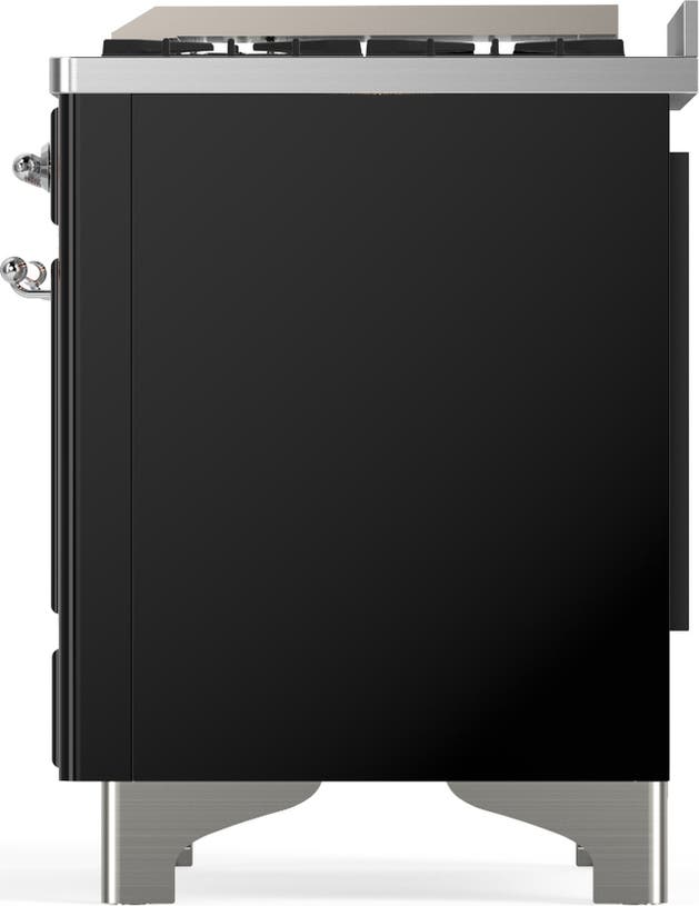 Ilve UM60FSQNR3BKCLP Glossy Black With Chrome Trim, Liquid Propane