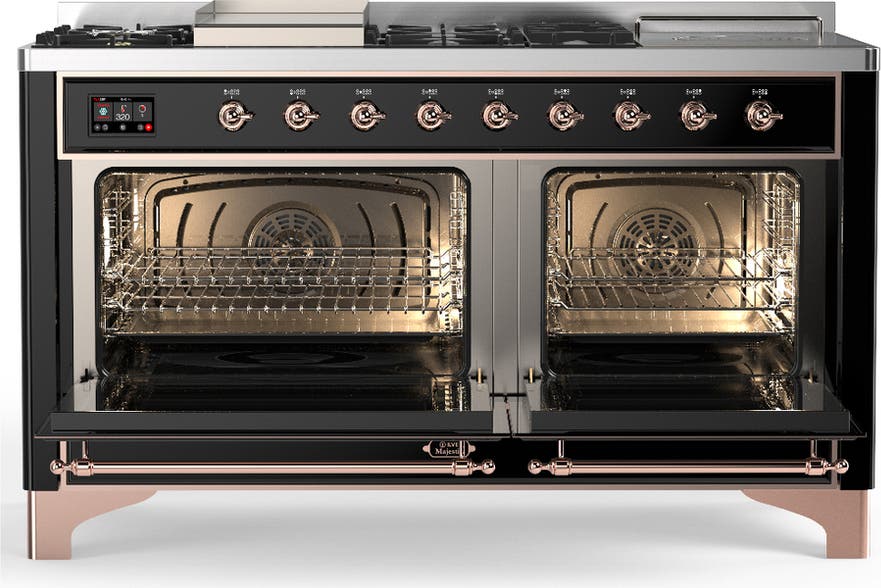 Ilve UM60FSQNR3BKP Glossy Black With Copper Trim, Natural Gas