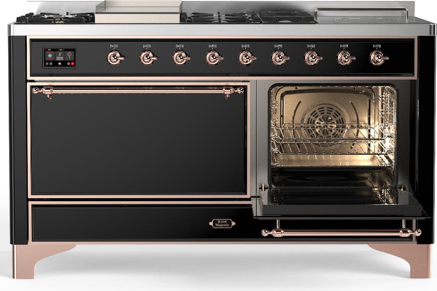 Ilve UM60FSQNR3BKPLP Glossy Black With Copper Trim, Liquid Propane