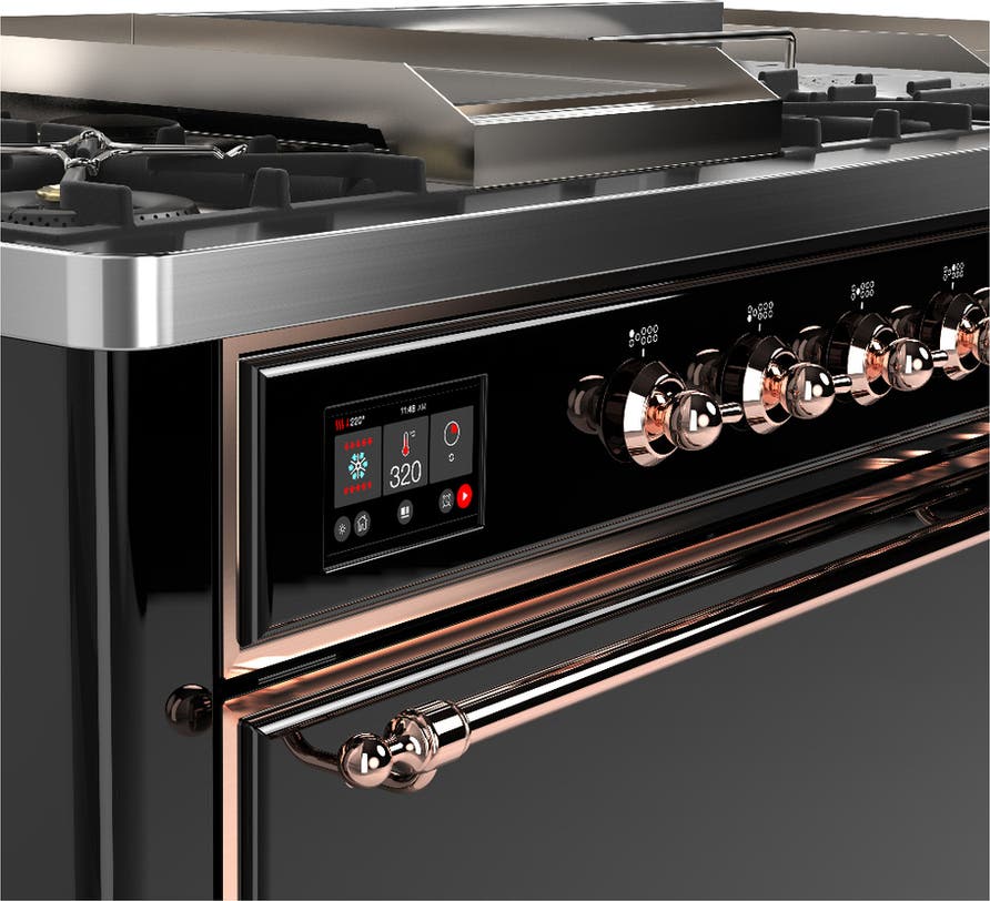 Ilve UM60FSQNR3BKPLP Glossy Black With Copper Trim, Liquid Propane
