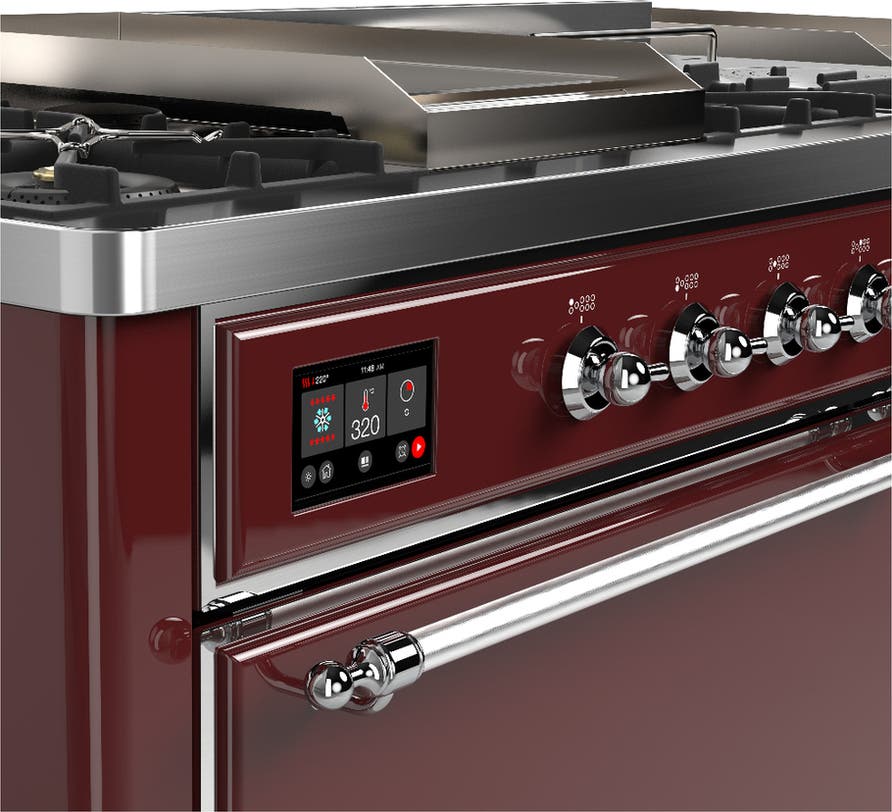 Ilve UM60FSQNR3BUC Burgundy With Chrome Trim, Natural Gas
