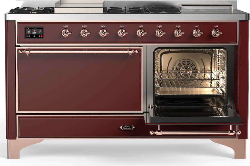 Ilve UM60FSQNR3BUP Burgundy With Copper Trim, Natural Gas