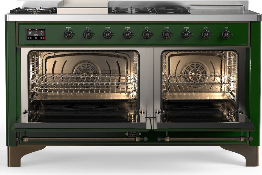 Ilve UM60FSQNR3EGB Emerald Green With Burnished Trim, Natural Gas