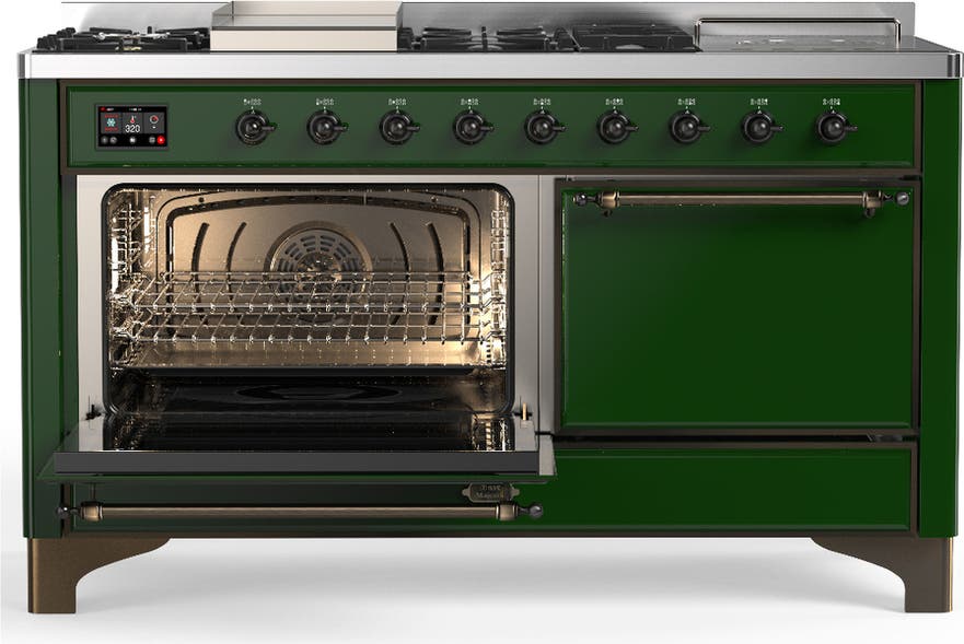 Ilve UM60FSQNR3EGBLP Emerald Green With Burnished Trim, Liquid Propane