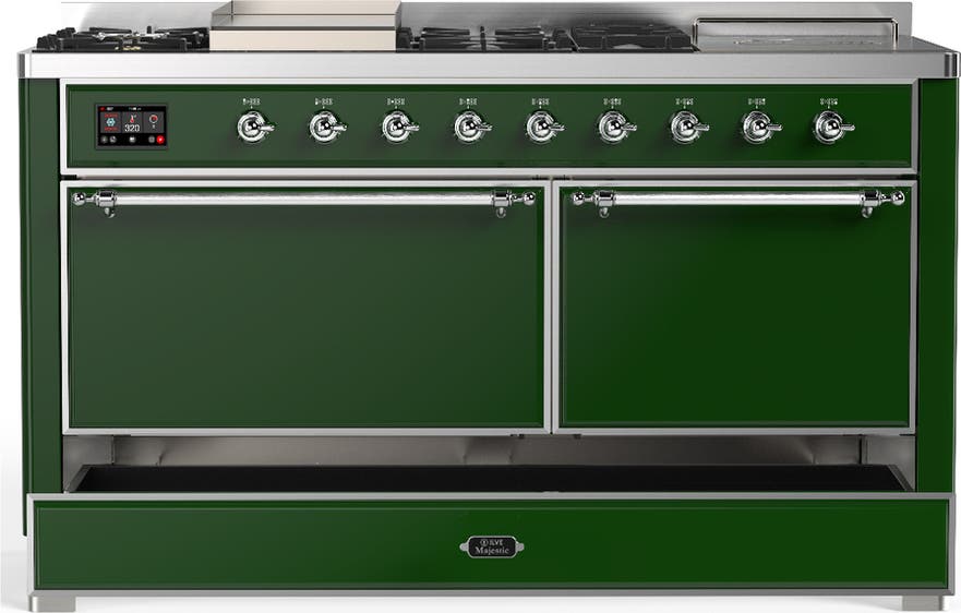 Ilve UM60FSQNR3EGC Emerald Green With Chrome Trim, Natural Gas