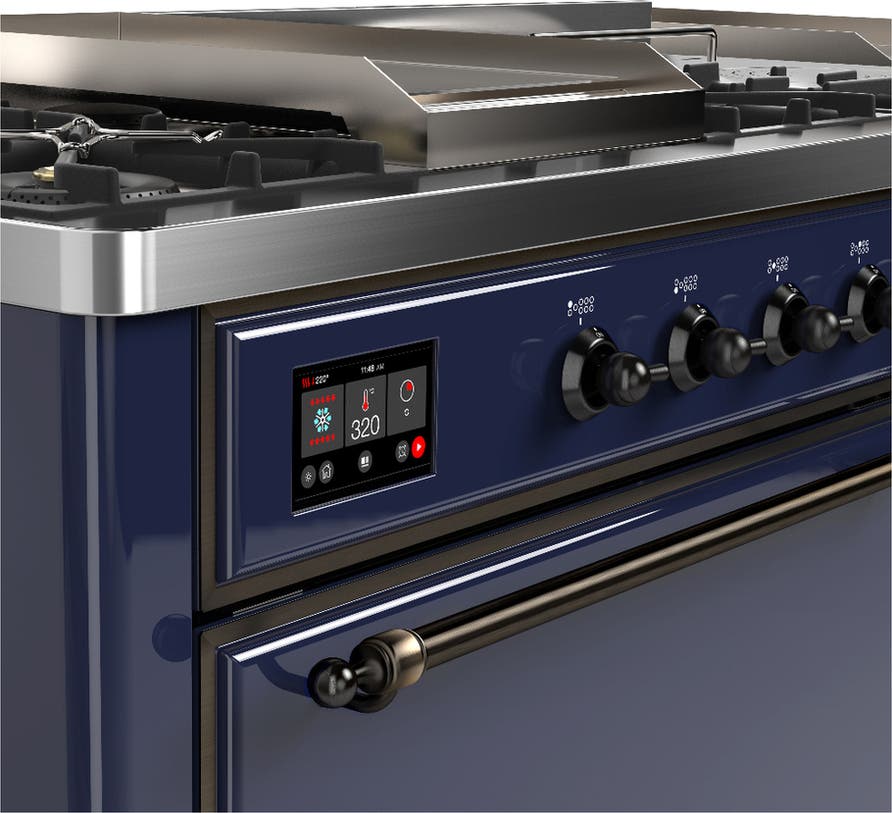 Ilve UM60FSQNR3MBB Midnight Blue With Burnished Trim, Natural Gas