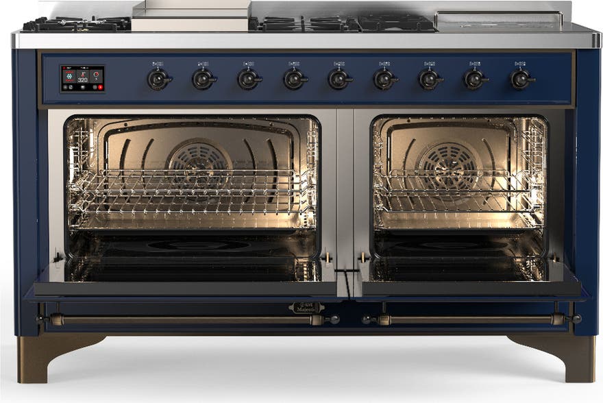 Ilve UM60FSQNR3MBBLP Midnight Blue With Burnished Trim, Liquid Propane