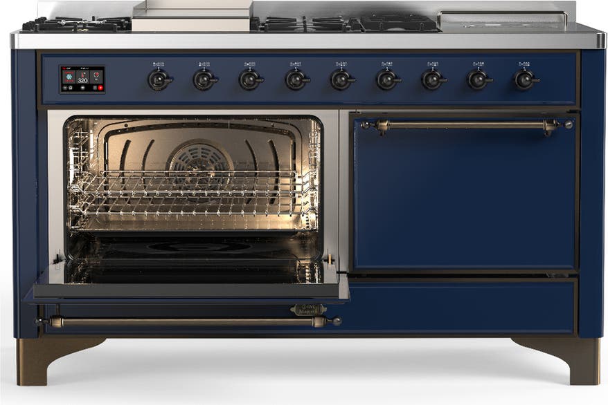 Ilve UM60FSQNR3MBBLP Midnight Blue With Burnished Trim, Liquid Propane