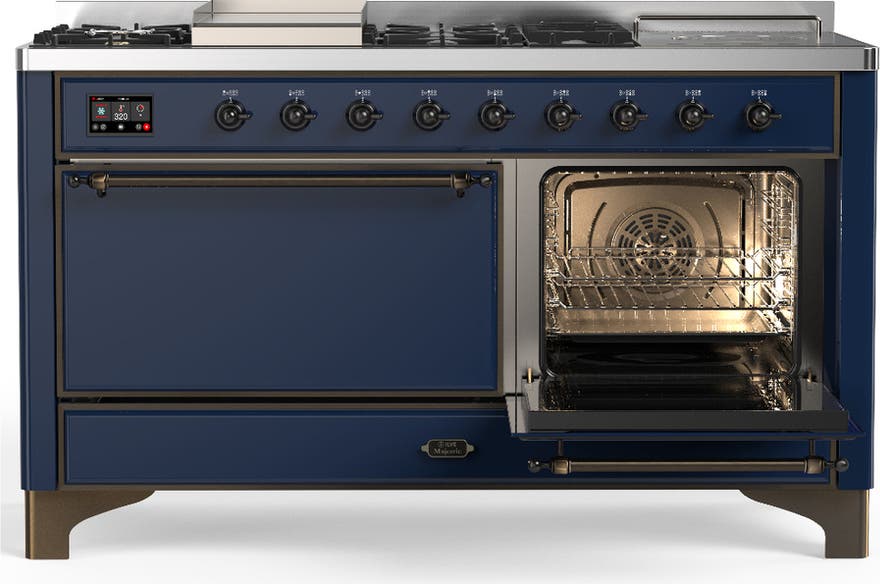 Ilve UM60FSQNR3MBBLP Midnight Blue With Burnished Trim, Liquid Propane
