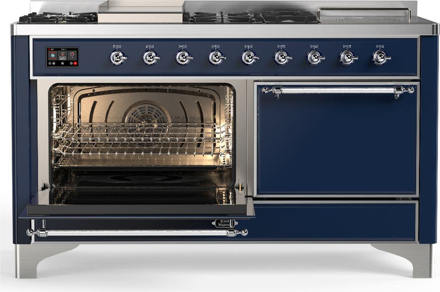 Ilve UM60FSQNR3MBC Midnight Blue With Chrome Trim, Natural Gas