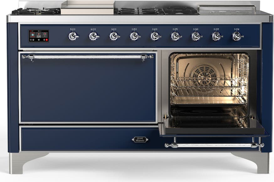 Ilve UM60FSQNR3MBC Midnight Blue With Chrome Trim, Natural Gas