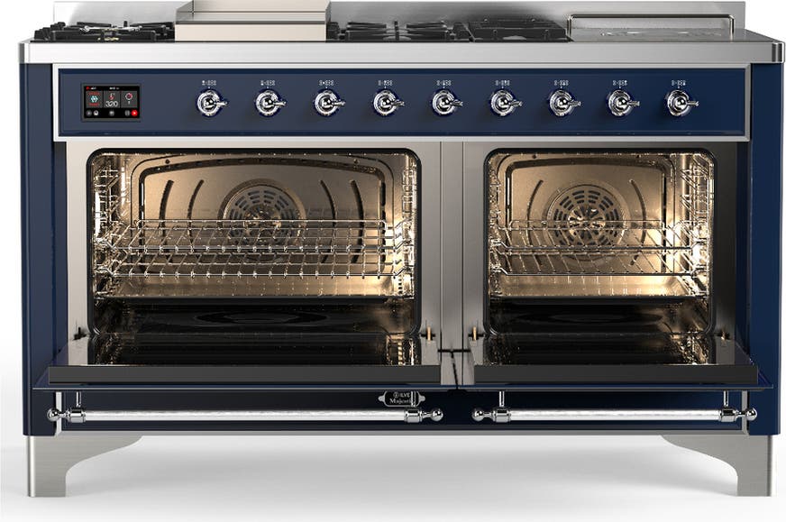 Ilve UM60FSQNR3MBCLP Midnight Blue With Chrome Trim, Liquid Propane