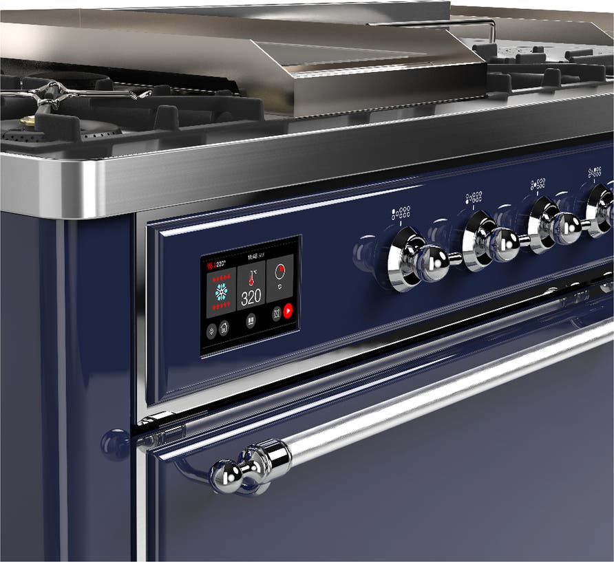Ilve UM60FSQNR3MBCLP Midnight Blue With Chrome Trim, Liquid Propane