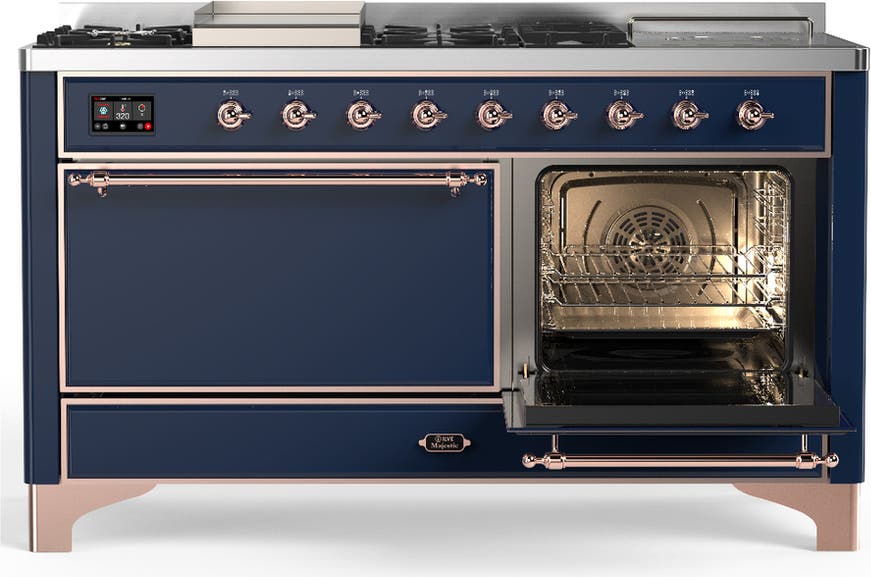 Ilve UM60FSQNR3MBP Midnight Blue With Copper Trim, Natural Gas