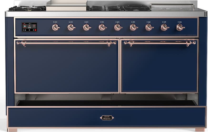 Ilve UM60FSQNR3MBP Midnight Blue With Copper Trim, Natural Gas