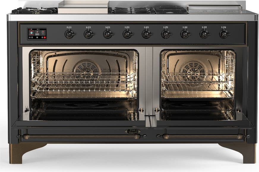 Ilve UM60FSQNR3MGB Matte Graphite With Burnished Trim, Natural Gas