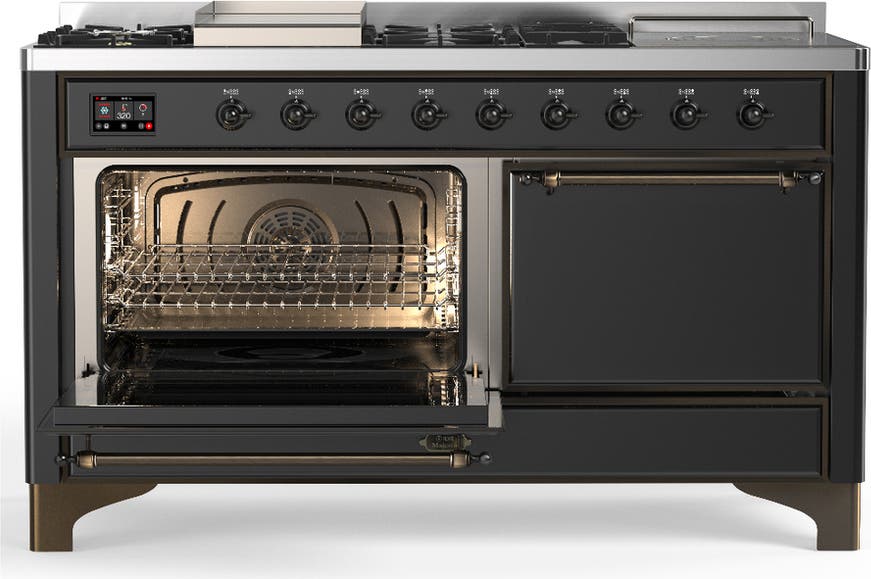 Ilve UM60FSQNR3MGB Matte Graphite With Burnished Trim, Natural Gas