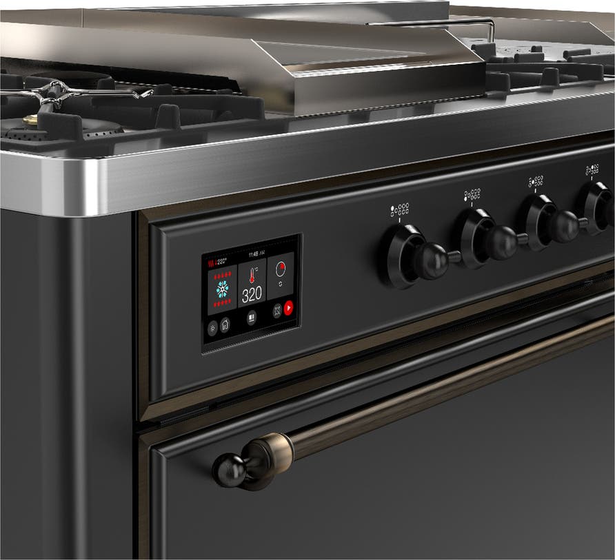 Ilve UM60FSQNR3MGB Matte Graphite With Burnished Trim, Natural Gas