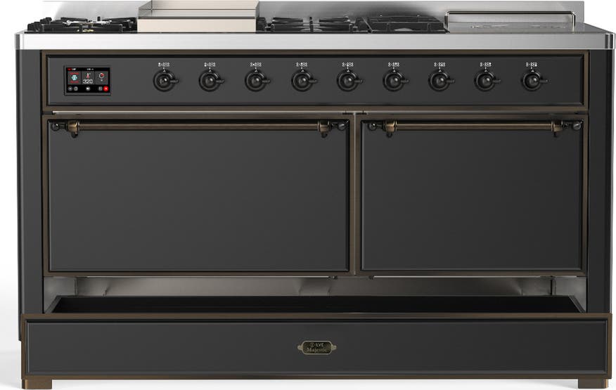 Ilve UM60FSQNR3MGBLP Matte Graphite With Burnished Trim, Liquid Propane