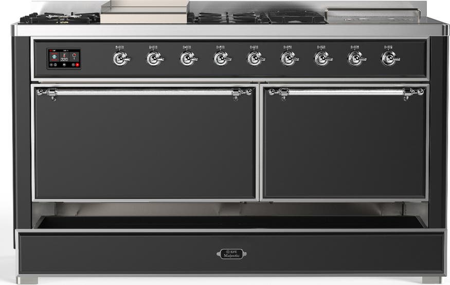 Ilve UM60FSQNR3MGC Matte Graphite With Chrome Trim, Natural Gas