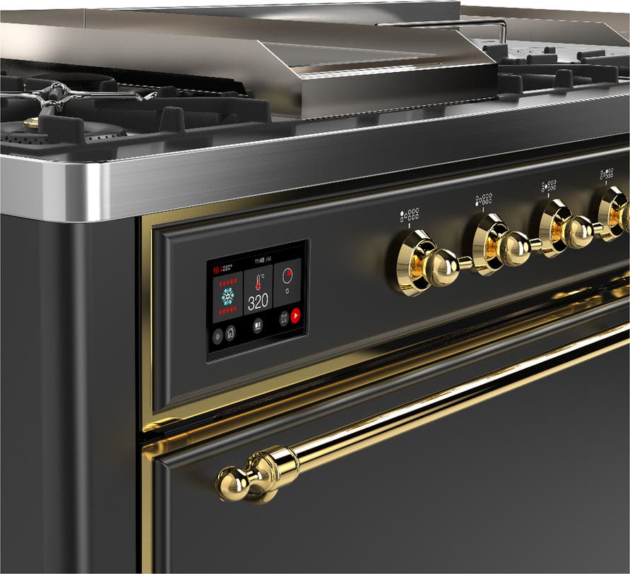 Ilve UM60FSQNR3MGG Matte Graphite With Brass Trim, Natural Gas