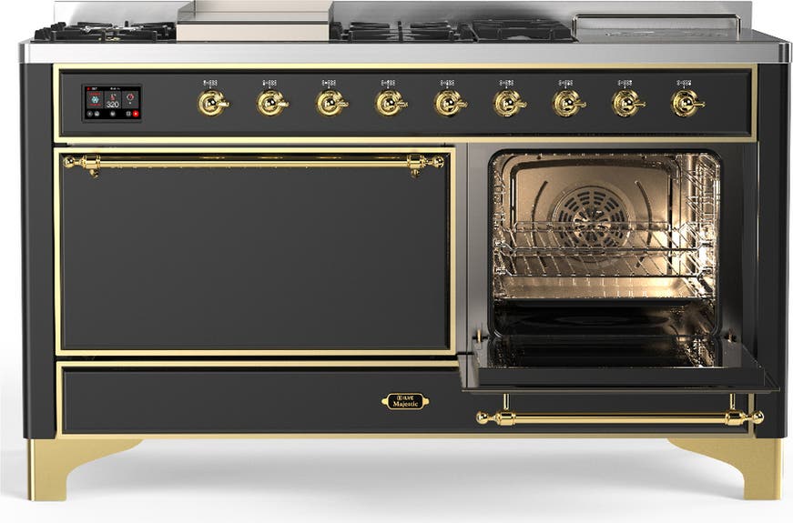 Ilve UM60FSQNR3MGGLP Matte Graphite With Brass Trim, Liquid Propane