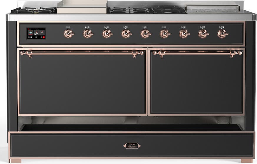 Ilve UM60FSQNR3MGP Matte Graphite With Copper Trim, Natural Gas