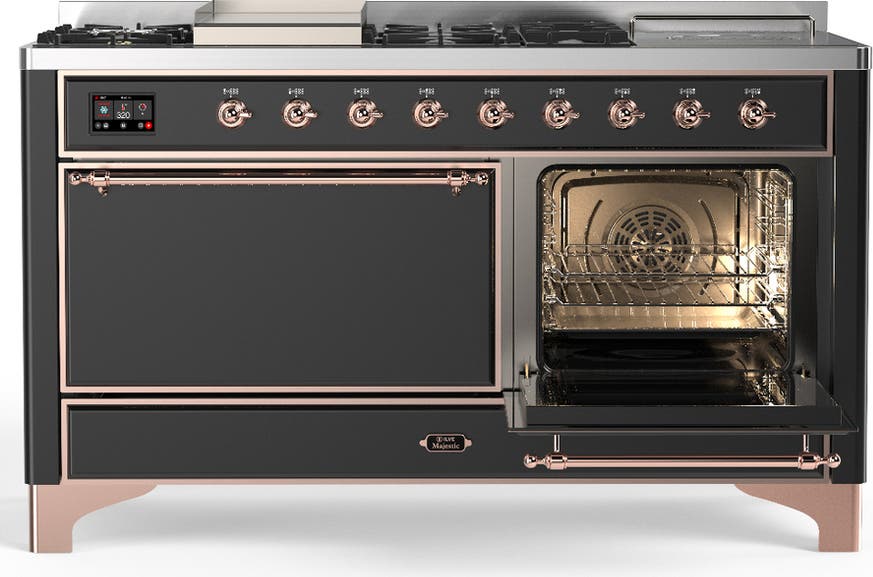 Ilve UM60FSQNR3MGPLP Matte Graphite With Copper Trim, Liquid Propane
