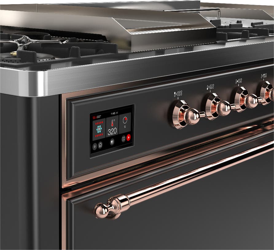 Ilve UM60FSQNR3MGPLP Matte Graphite With Copper Trim, Liquid Propane