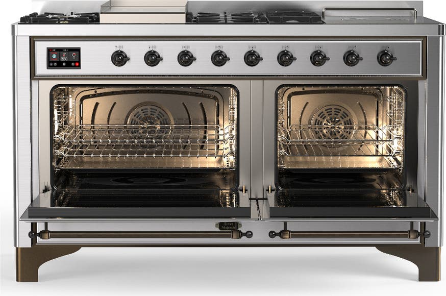 Ilve UM60FSQNR3SSBLP Stainless Steel With Burnished Trim, Liquid Propan...
