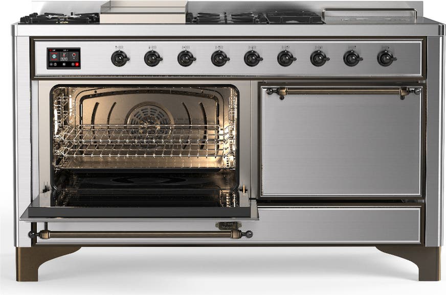 Ilve UM60FSQNR3SSBLP Stainless Steel With Burnished Trim, Liquid Propan...
