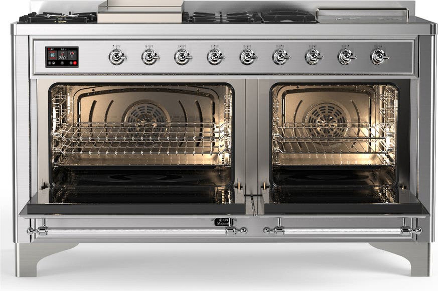 Ilve UM60FSQNR3SSC Stainless Steel With Chrome Trim, Natural Gas